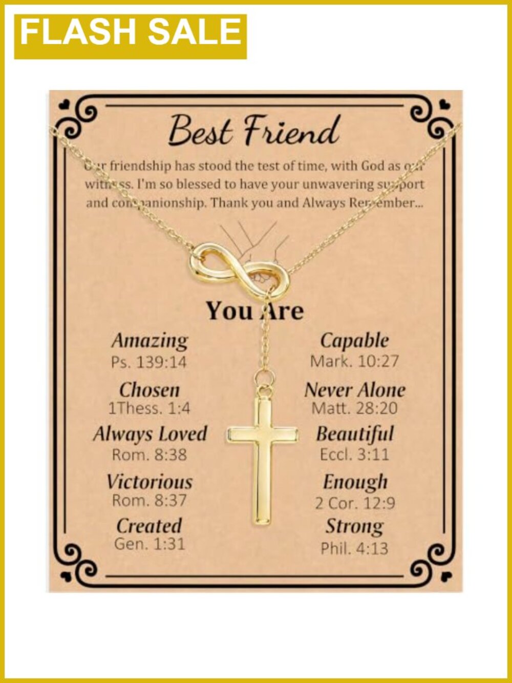 Infinity Loop Cross Pendant Necklace Stainless Steel